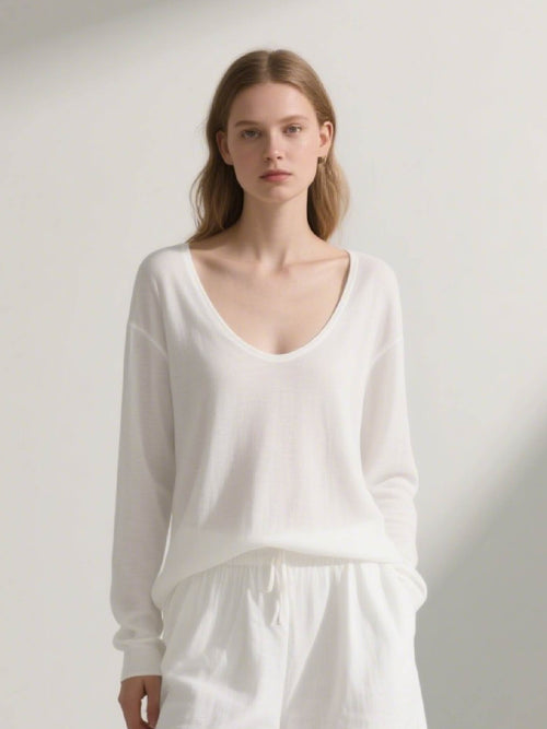Mindful Eco 100% Silk Long Sleeve Top for Women
