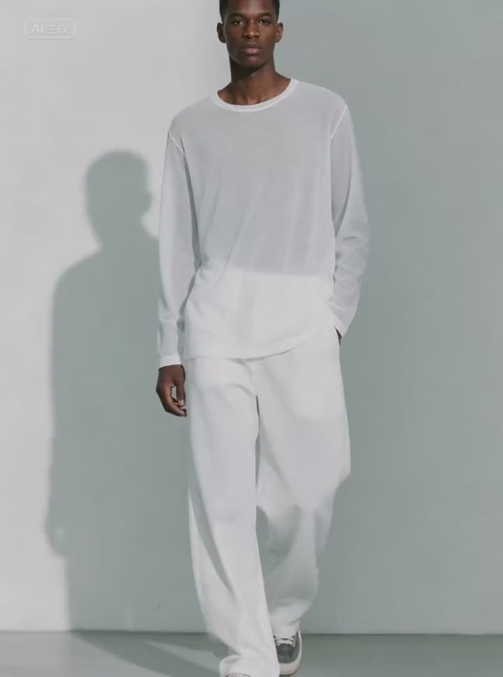 Eco-Friendly Men’s Zen 100% Silk Long Sleeve Top – Soft, Breathable & Relaxed Comfort